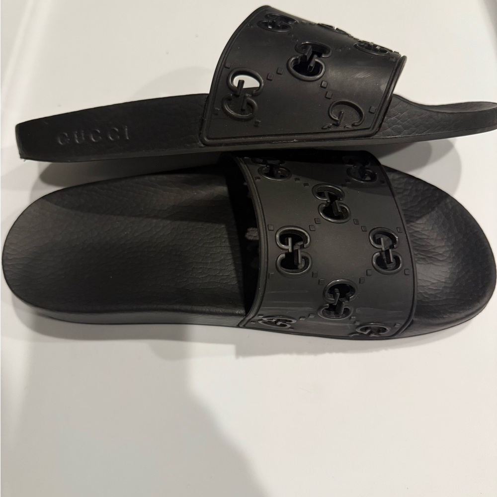 Gucci Black Logo Slides